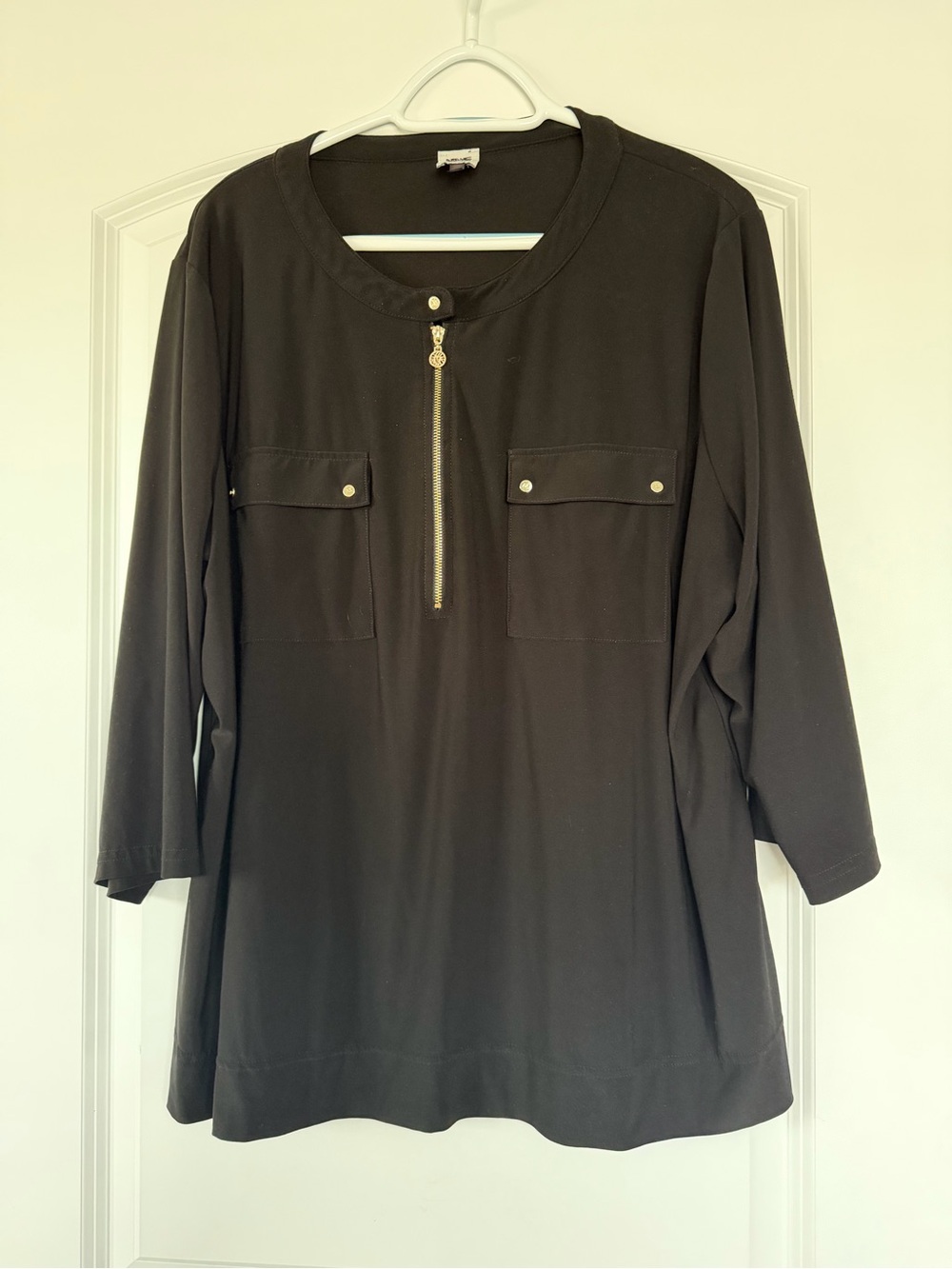 Anne Klein Black Top with Signature Lion Label